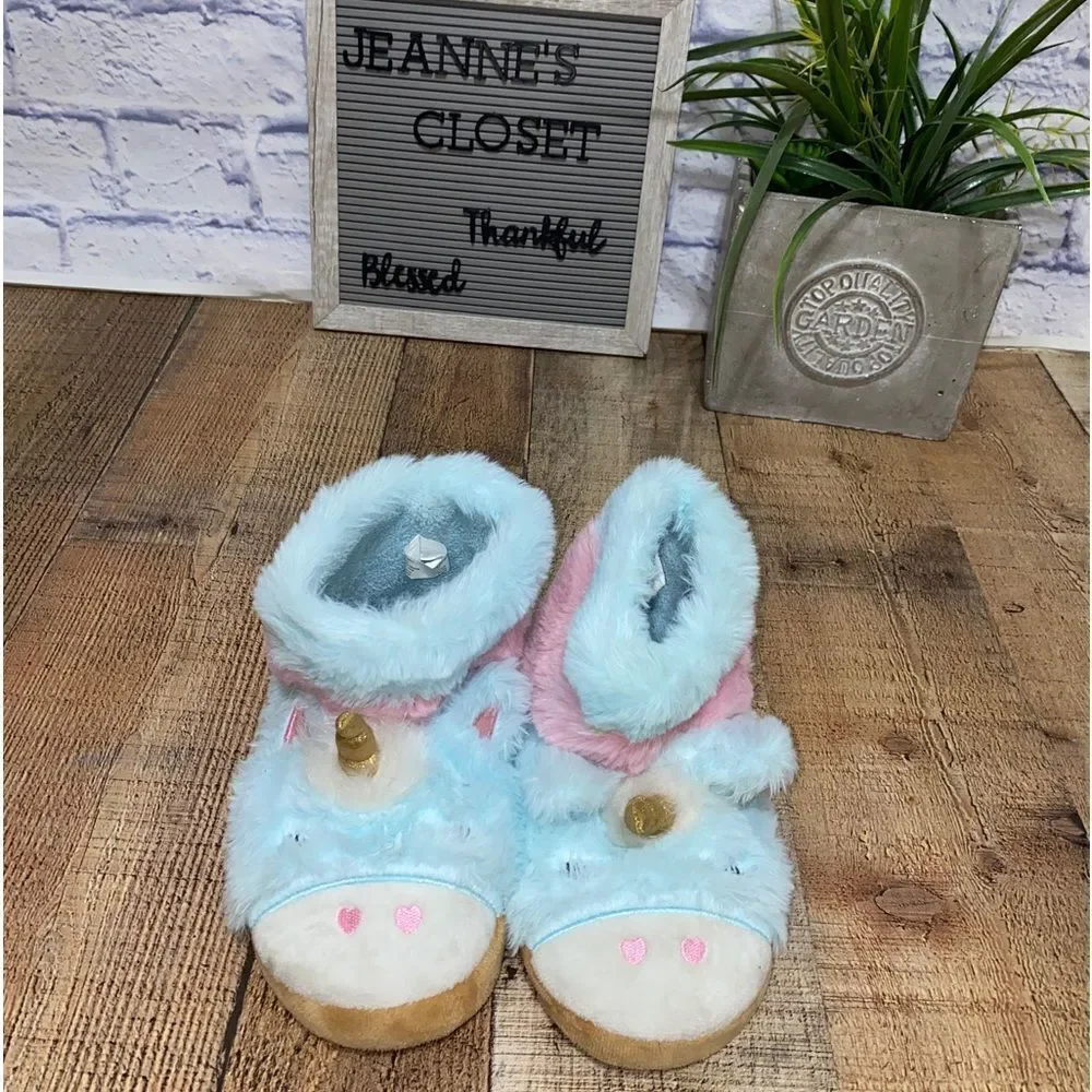 Wonder Nation Little Girl & Big Girl Unicorn Slipper, Sizes 13/1
